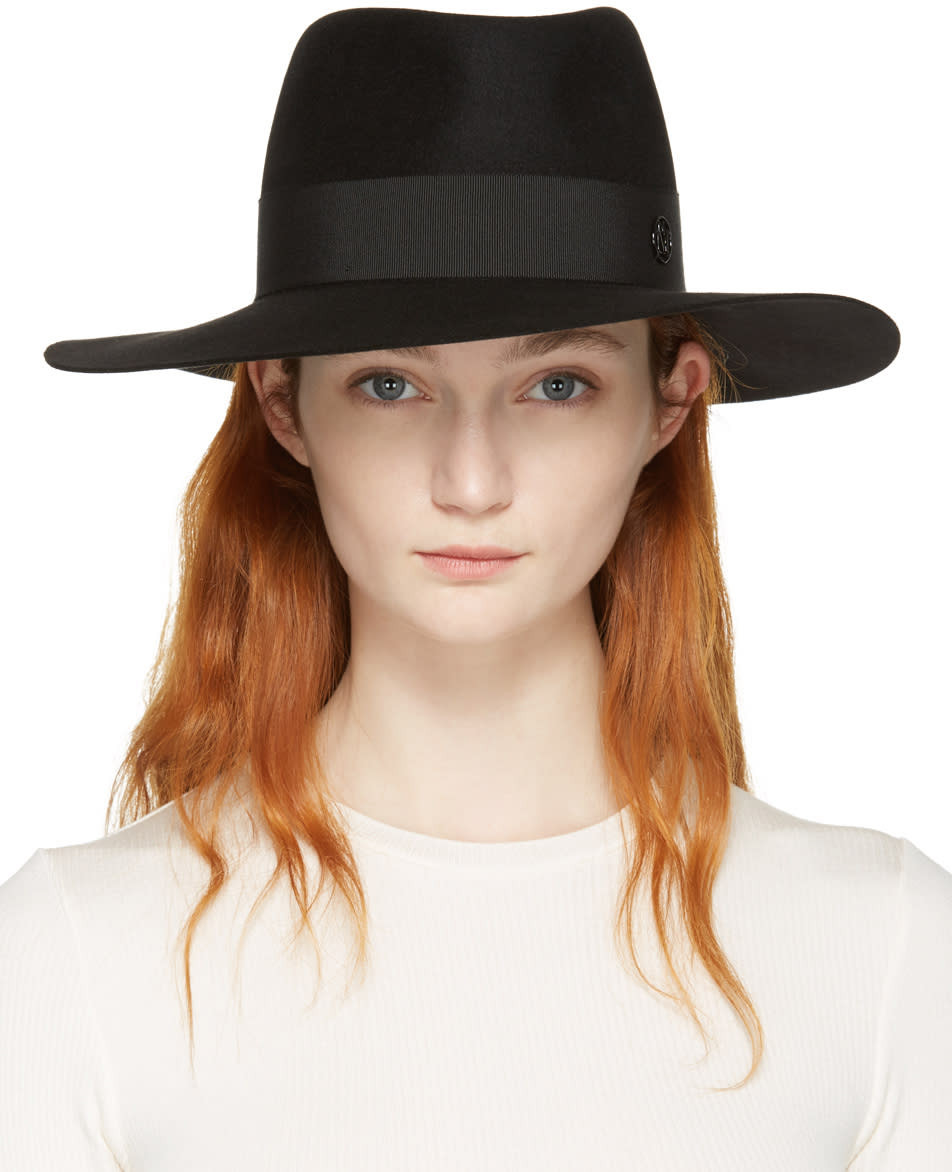 Maison Michel Black Felt Charles Fedora | SSENSE