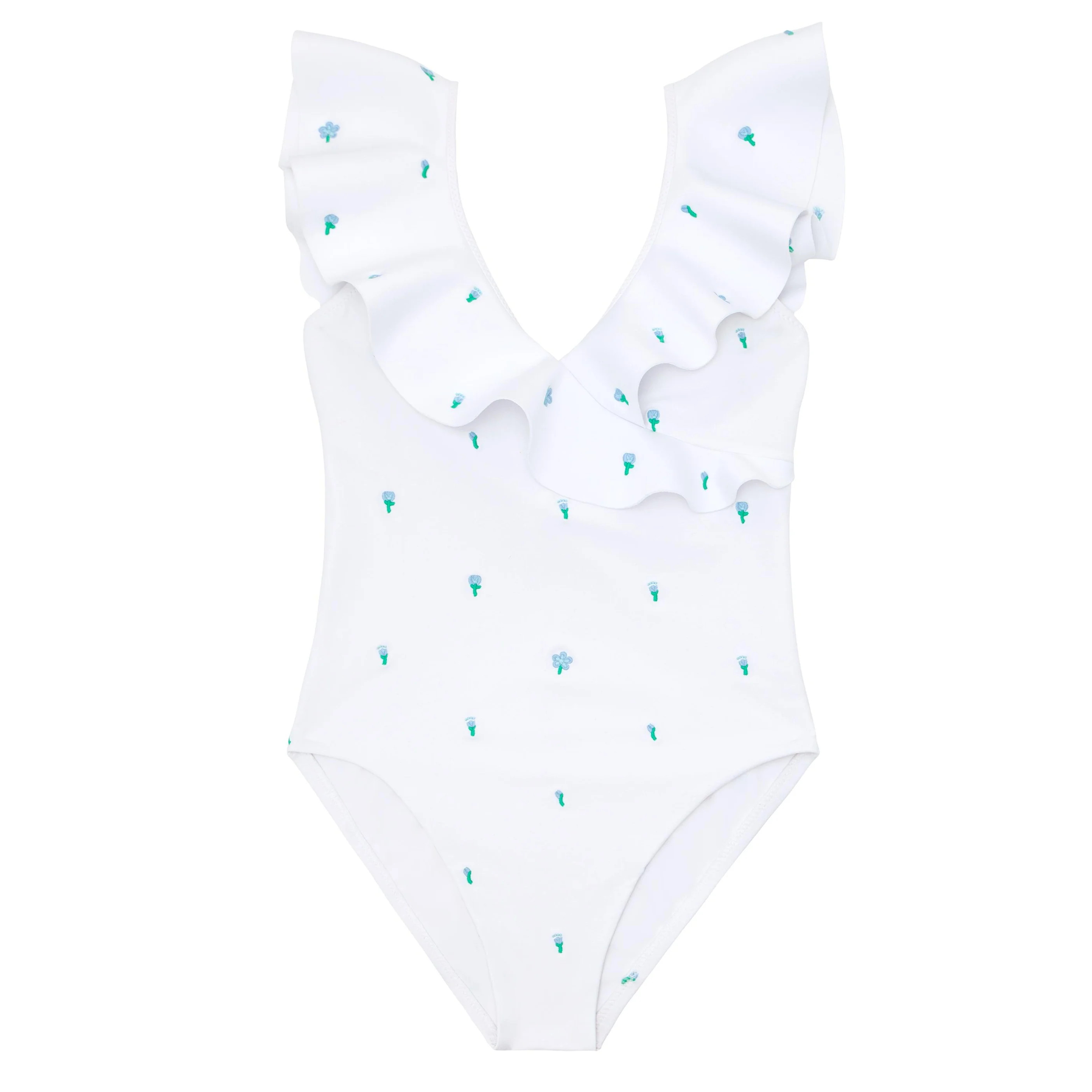 minnow x fanm mon women's coconut grove white ruffle one piece | minnow