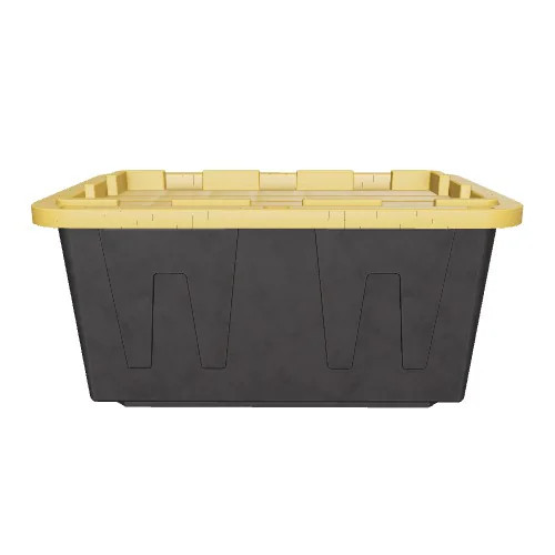 Project Source Commander Large 27 -Gallons ( 108 -Quarts ) Black and Yellow Heavy Duty Stackable ... | Lowe's