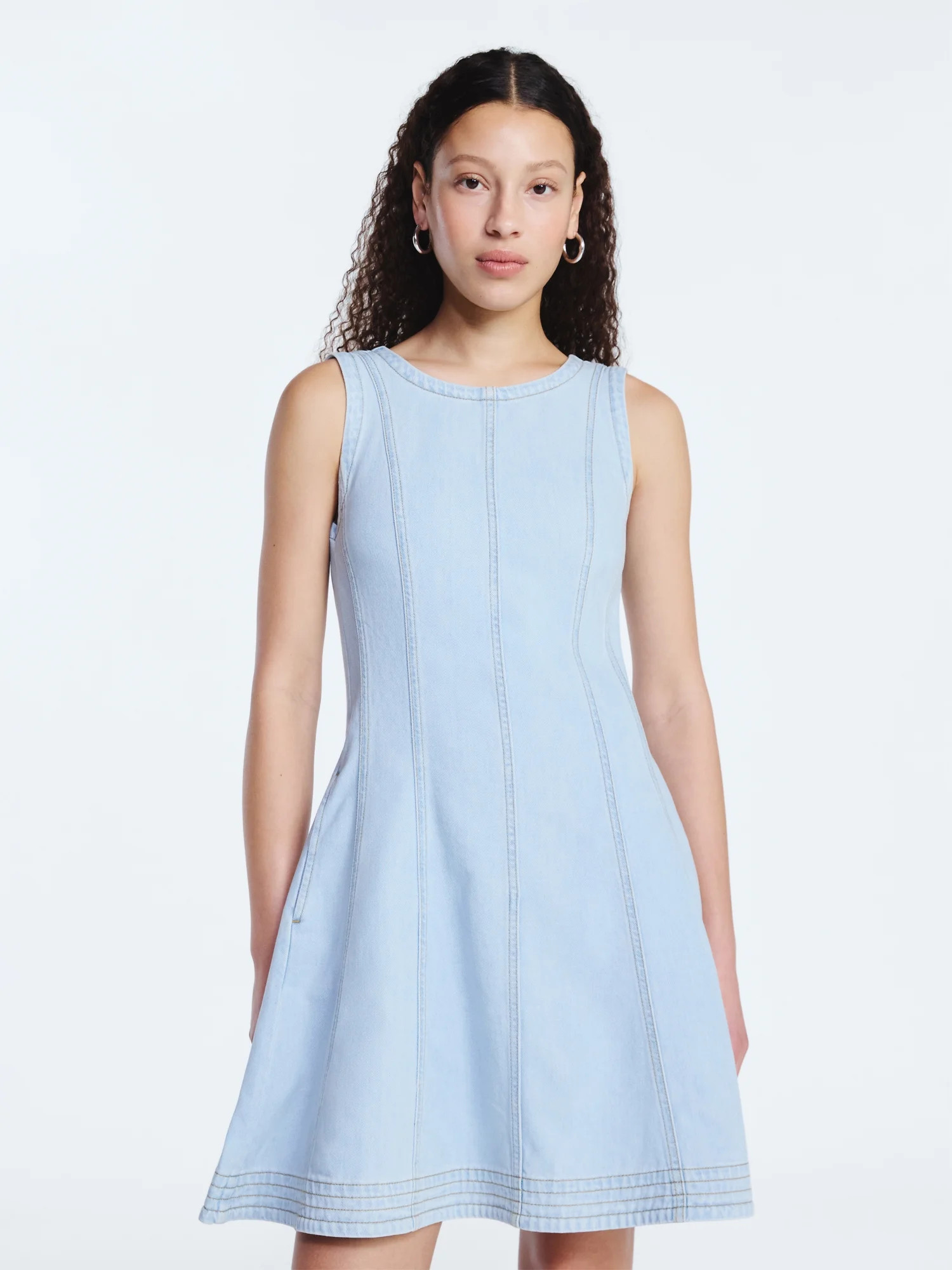 Free Assembly Women's and Women's Plus Sleeveless Paneled Mini Dress, Sizes XS-4X | Walmart (US)