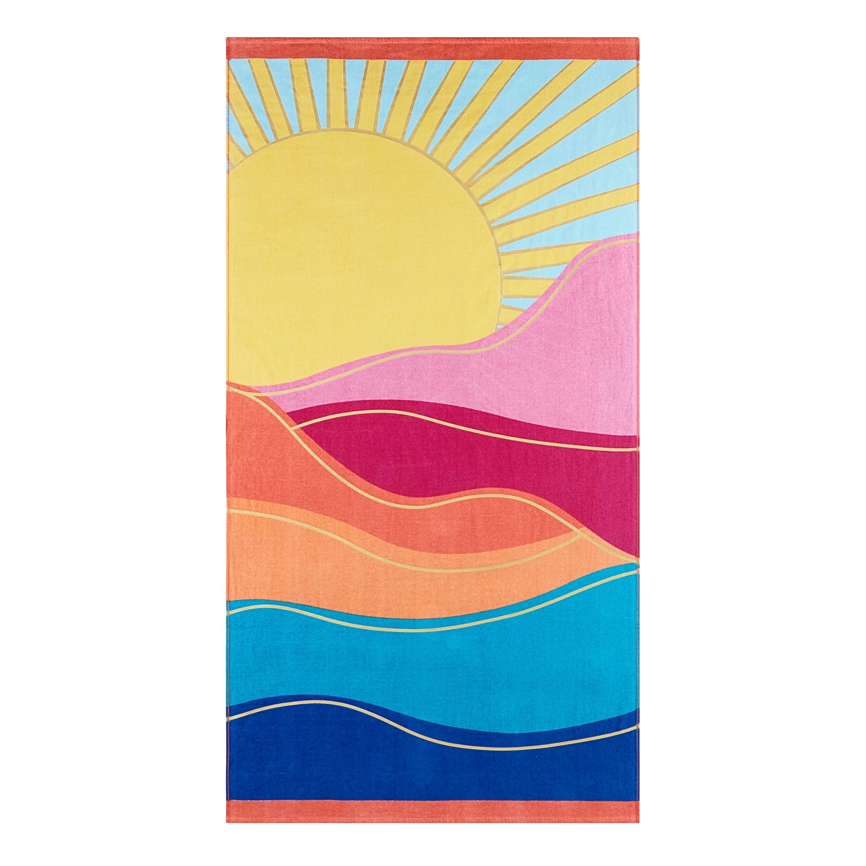 Better Homes & Gardens Mara Sunset Pattern Beach Towel, Size 72”L x 38”W | Walmart (US)
