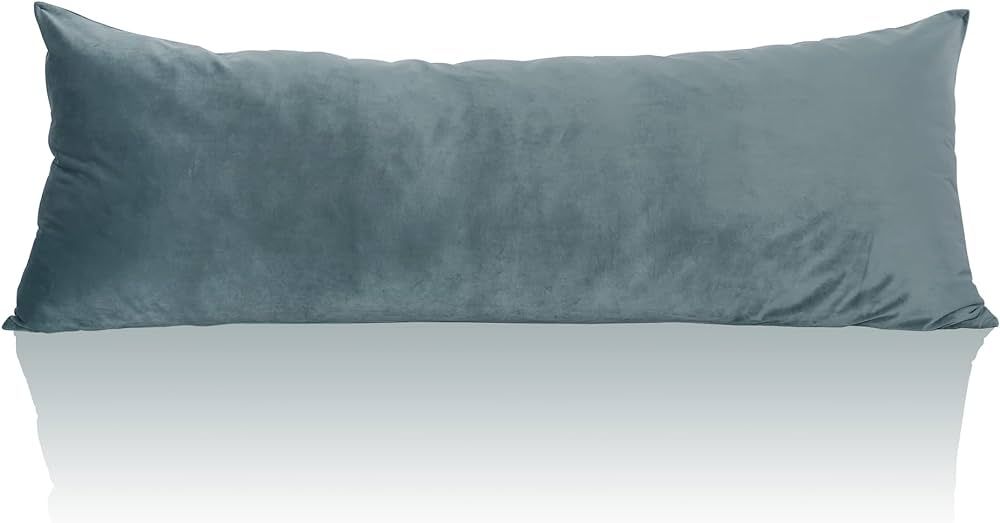StangH Stone Blue Body Pillow Cover - 20 x 54 Super Soft Velvet Baby Skin Friendly Pillowcase Large Pillow Cases for All Seasons Bed Couch, 20 x 54-inch, 1 Piece | Amazon (US)