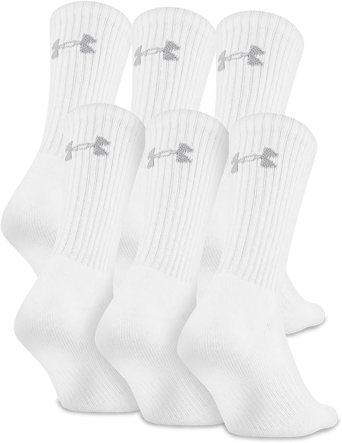 Under Armour Adult Cotton Crew Socks, 6-Pairs | Amazon (US)