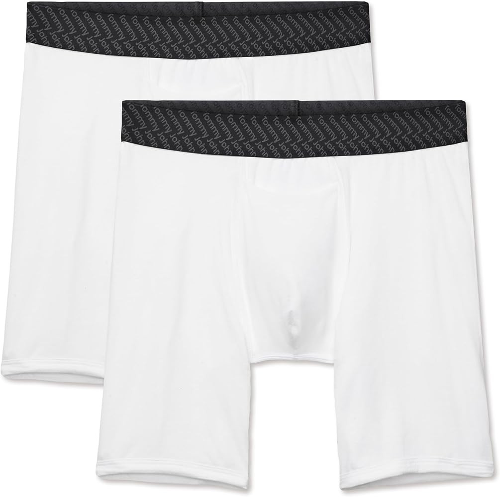 Tommy John Men’s Boxer Brief 8” Underwear - Cotton Basics Boxers with Supportive Contour Pouc... | Amazon (US)