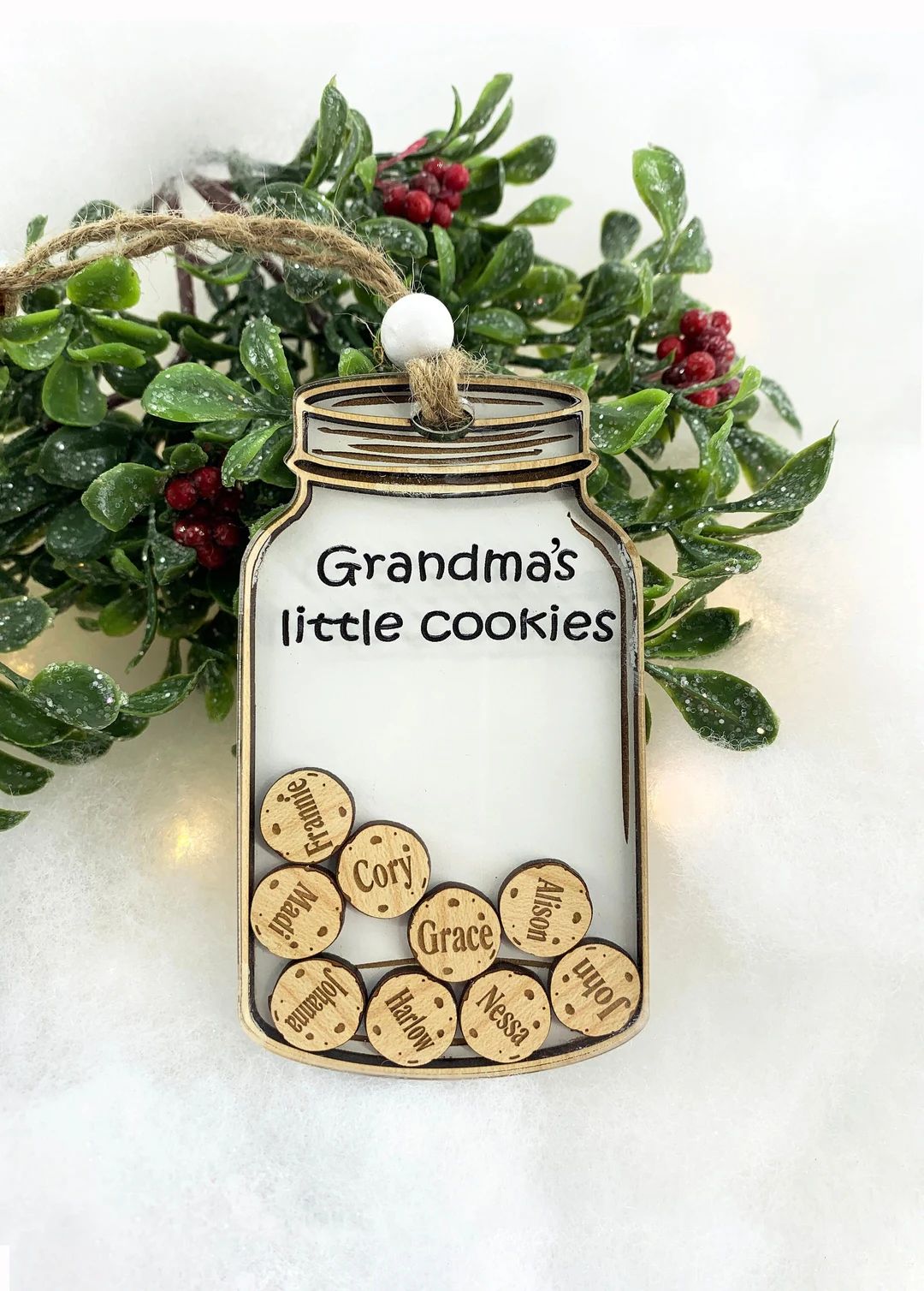 Ornament Personalized Gift for Grandma with Grandchildren's Names Exchange Loves Baking in Kitche... | Etsy (US)