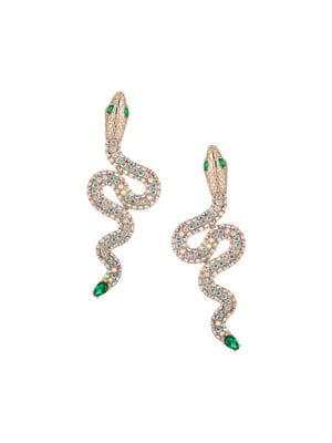 The Luxe Goldtone & Cubic Zirconia Snake Dangle Earrings | Saks Fifth Avenue OFF 5TH