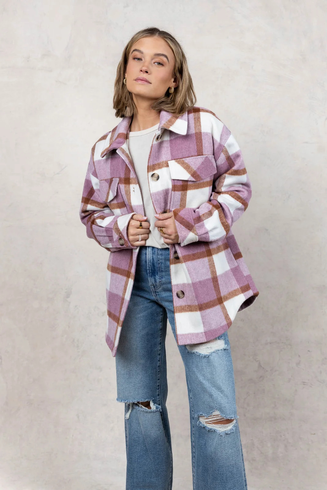 Cloud Plaid Shacket - böhme | Böhme US