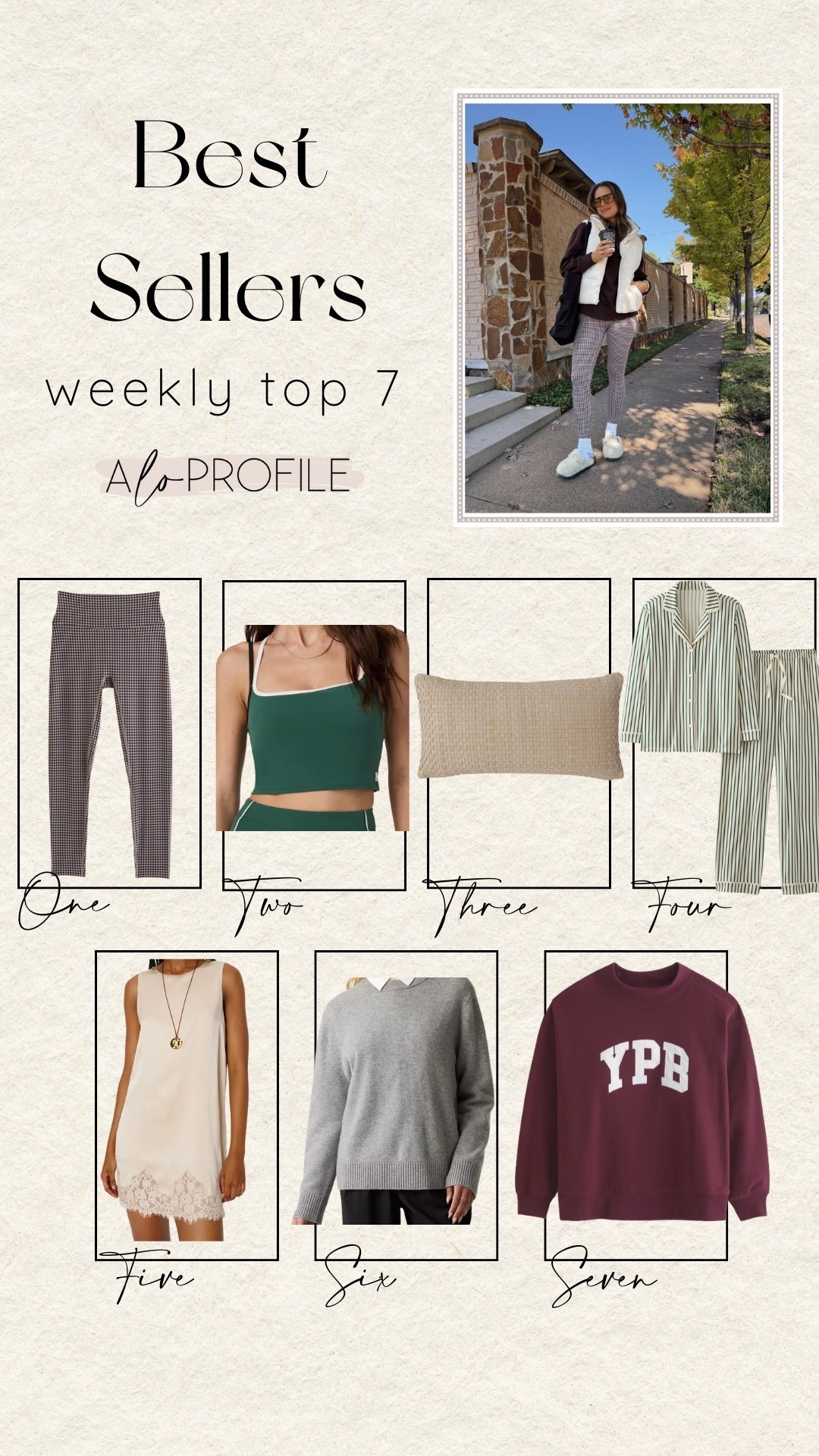 WEEKLY BESTSELLERS✨
1. Leggings (XS)
2. Workout Tank (S)
3. Lumbar Pillow *50% off* 
4. Striped PJs (S) *40% off sitewide*
5. Silk Dress (XS)
6. Sweater (S)
7. Mockneck Pullover (S)

#LTKStyleTip #LTKHome