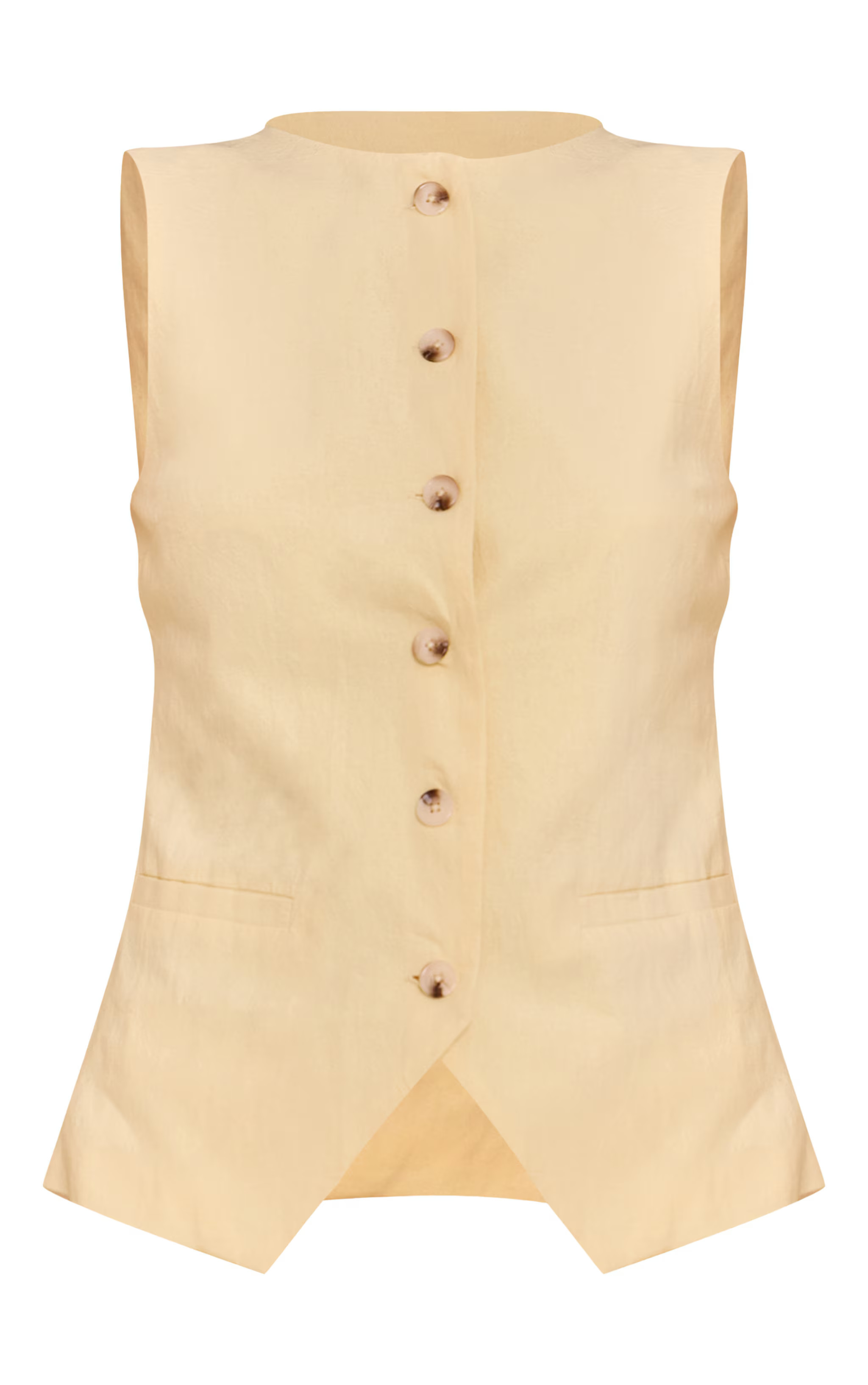 Butter Yellow Tailored Vest | PrettyLittleThing US