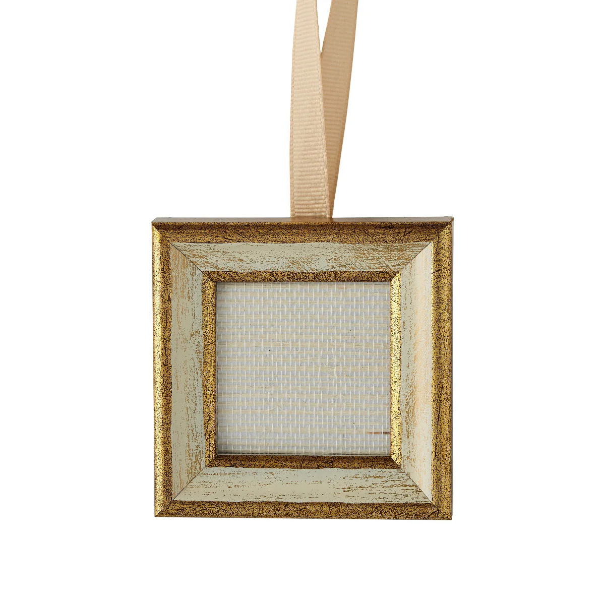 Florentine Frame Ornament - Cream Gold Cream Ribbon | Caitlin Wilson Design