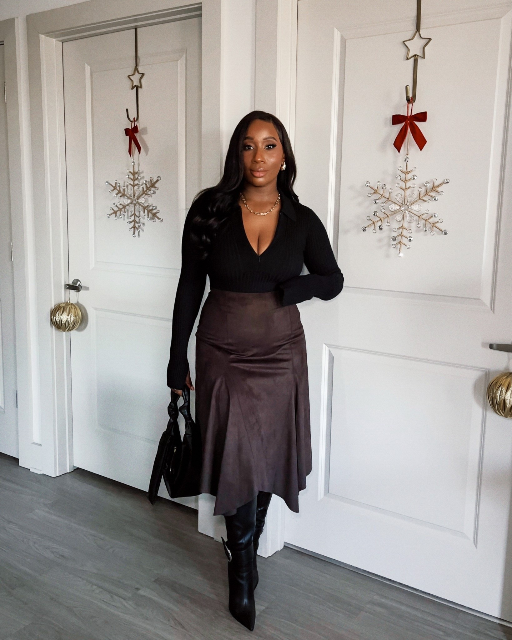 Loving black and brown together. 🖤🤎 Similar top linked, and I’m wearing a small in the skirt! 

Elevated styles, style inspo, ootd, outfit inspo, Zara

#LTKSeasonal #LTKFindsUnder100 #LTKootd