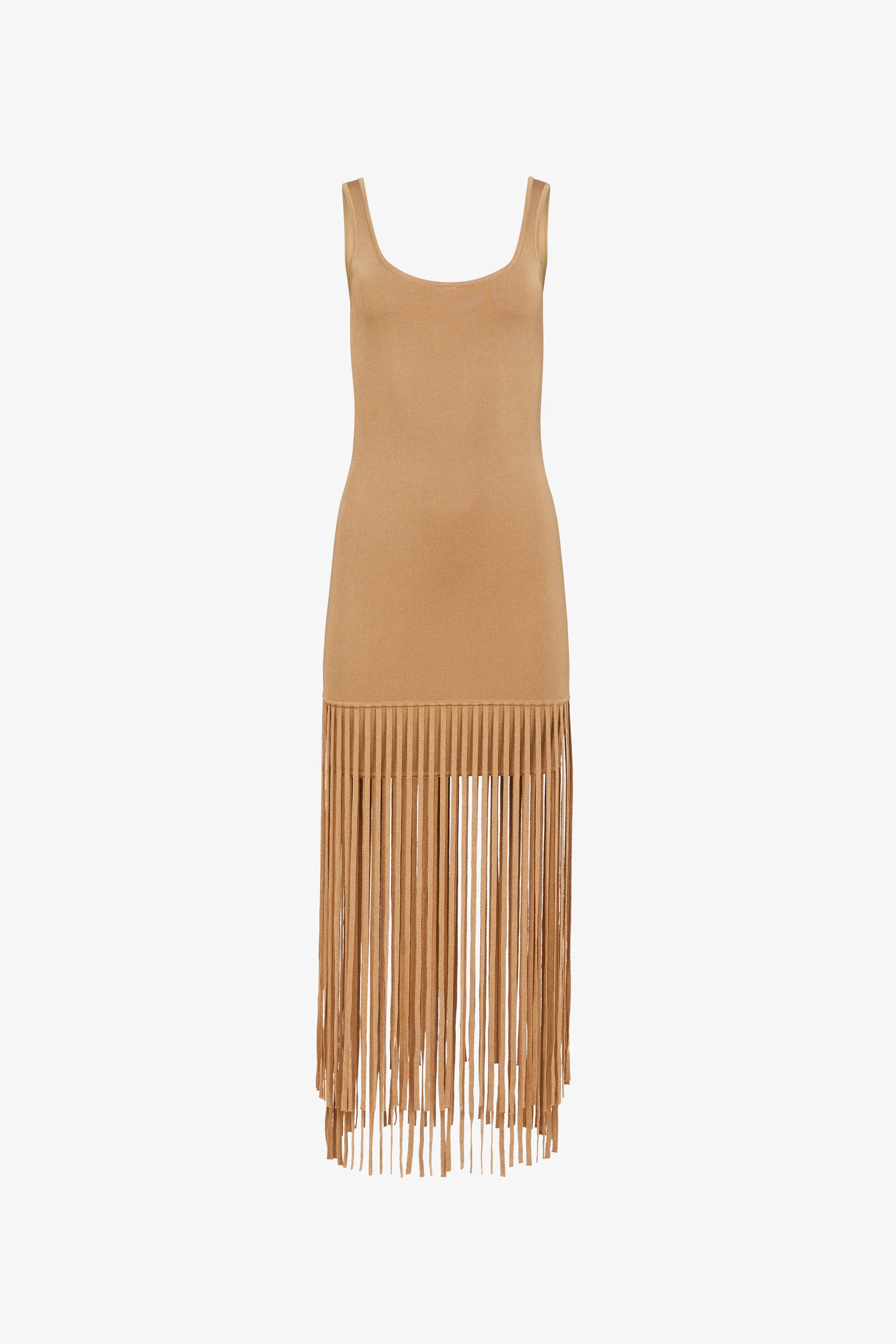 ROXANNE SCOOP NECK MINI DRESS WITH FRINGE | Toccin