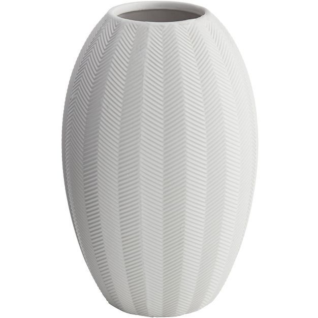 Dahlia Studios Zig Zag 10 3/4" High Matte White Porcelain Decorative Vase | Target