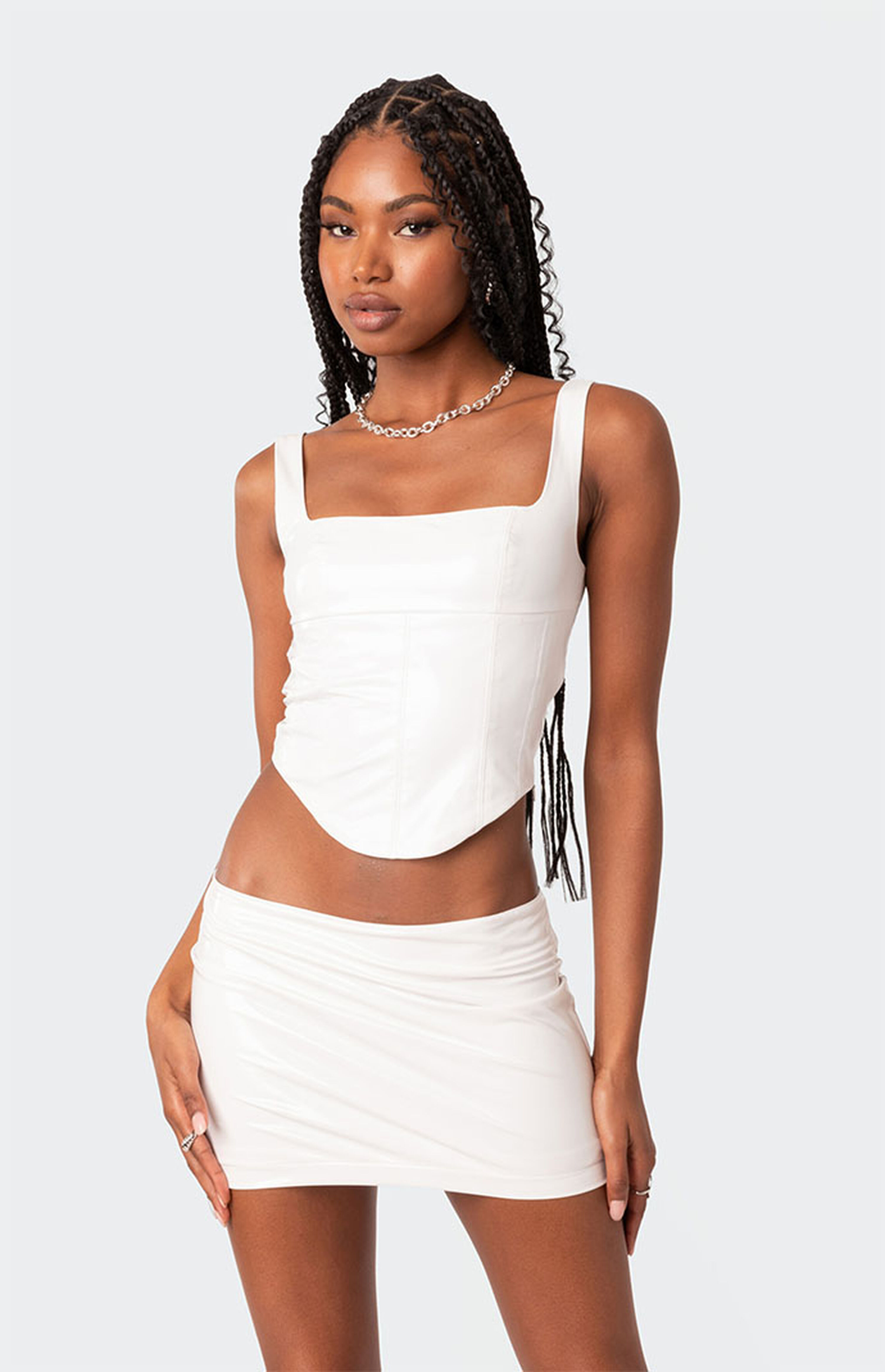 Edikted Amiyah Vinyl Corset | PacSun