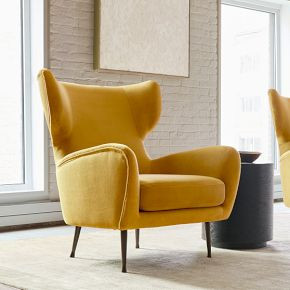 Lucia Wing Chair - Metal Legs | West Elm (US)