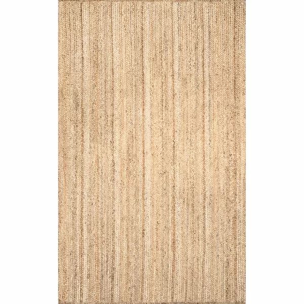 Striped Hand-Woven Jute Tan Area Rug | Wayfair North America