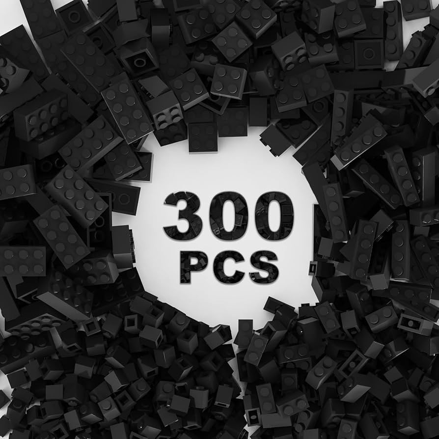 300 Pcs Classic Building Bricks, Black Bulk Bricks,Compatible with Lego and Major Brands Parts an... | Amazon (US)
