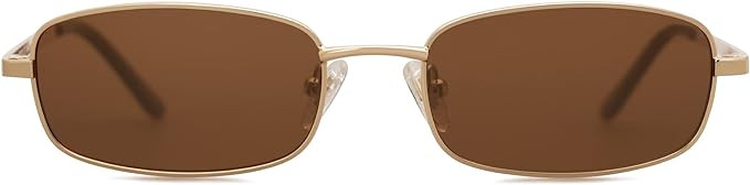 SOJOS Small Y2k Narrow Rectangle Sunglasses Womens Mens Retro 80s 90s Skinny Sunnies SJ1187 | Amazon (US)