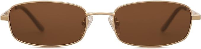 SOJOS Retro Small Y2k Narrow Rectangle Sunglasses 80s 90s Thin Vintage UV400 Sunnies SJ1187 | Amazon (US)