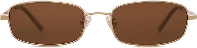 SOJOS Small Y2k Narrow Rectangle Sunglasses Womens Mens Retro 80s 90s UV400 Sunnies SJ1187 | Amazon (US)