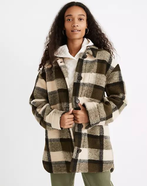 Belrose Shirt-Jacket in Maran Plaid | Madewell