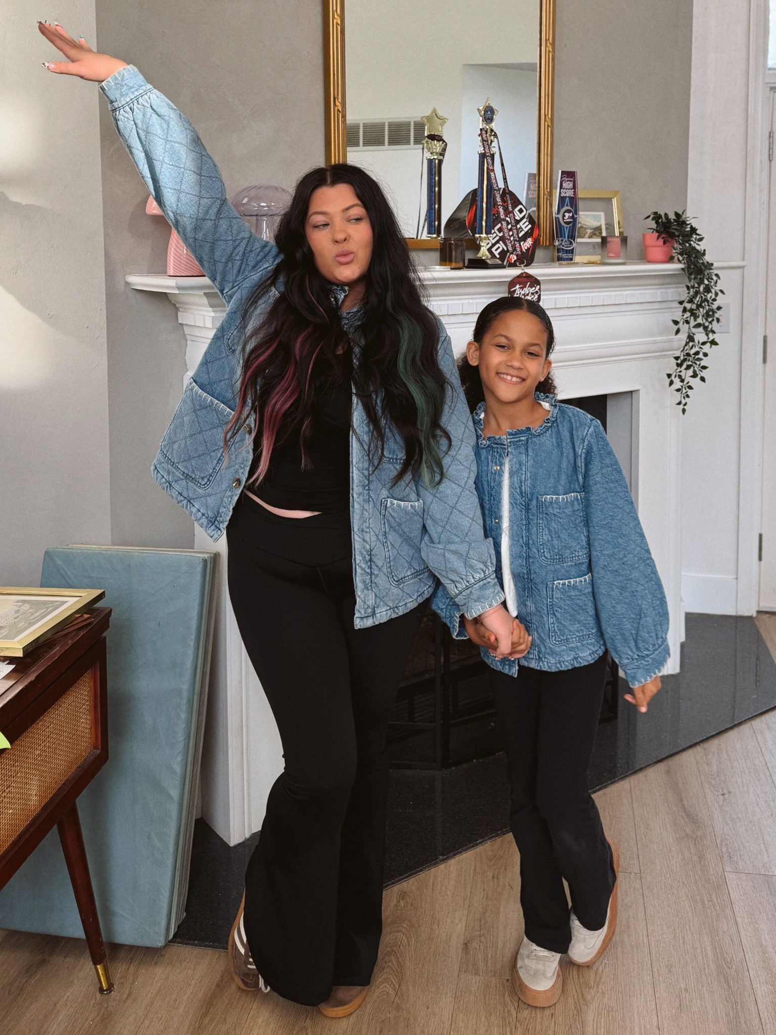 matching mommy + me denim quilted jackets with my mini 💙 

#LTKMidsize #LTKKids