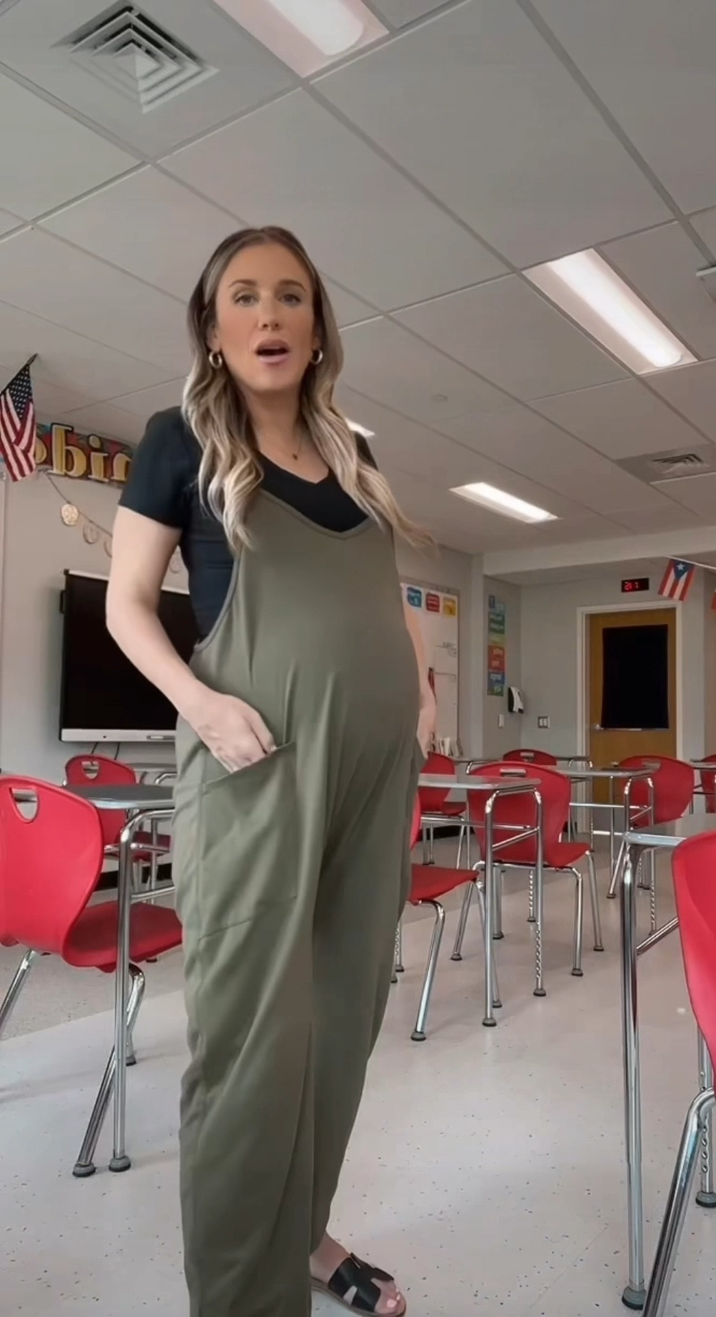 GREAT dupe for the fp onesie! Wearing a medium at 36 weeks pregnant and will def be wearing afterwards 👍

Maternity outfit inspo, oversized jumpsuit, loose fitting jumpsuit, Steve Madden sandals, matte gold hoop earrings, casual mom style 

#LTKbump #LTKFind #LTKstyletip