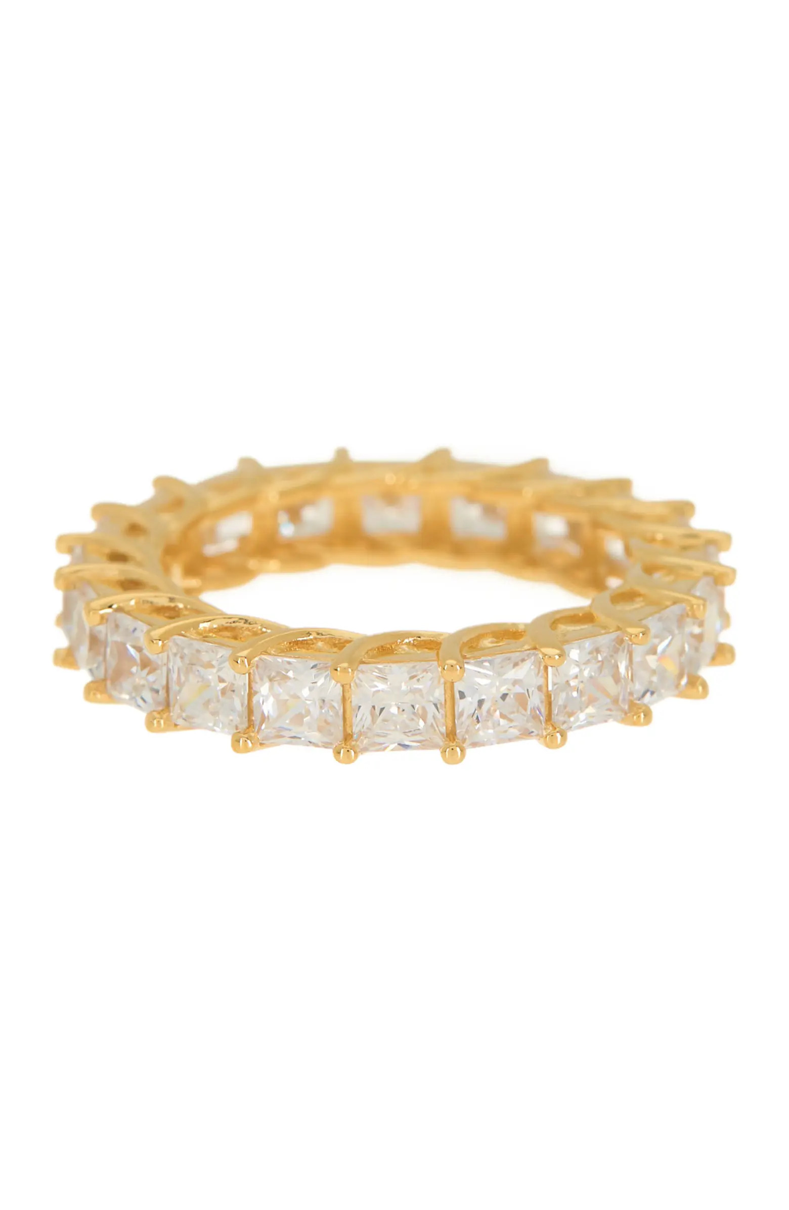 Sterling Silver & Square Sapphire Eternity Ring | Nordstrom Rack