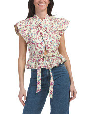 Brynn Ruffled Wrap Top | TJ Maxx