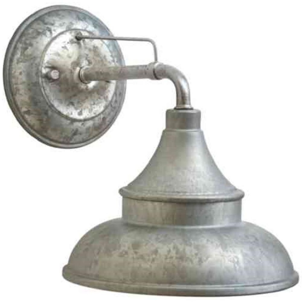 Hampton Bay Galvanized Outdoor Barn Light Wall Mount Sconce-EW10139GV - The Home Depot | Home Depot