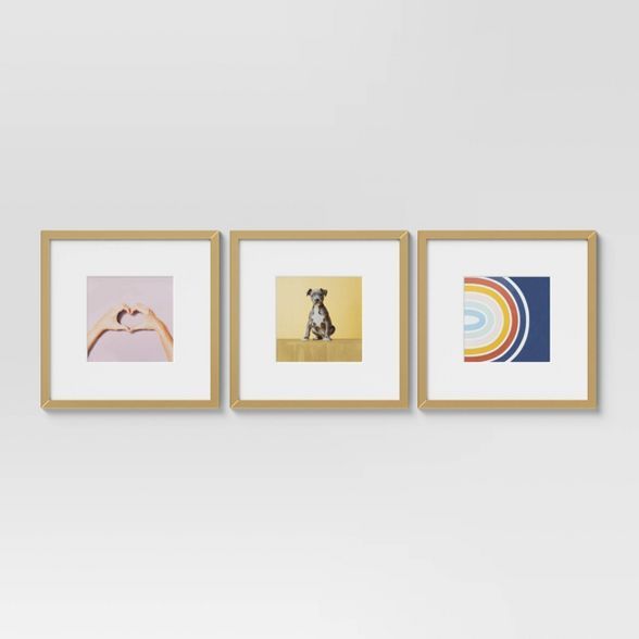 (Set of 3) 14.5" x 14.5" Matted to 8" x 8" Gallery Frames - Room Essentials™ | Target