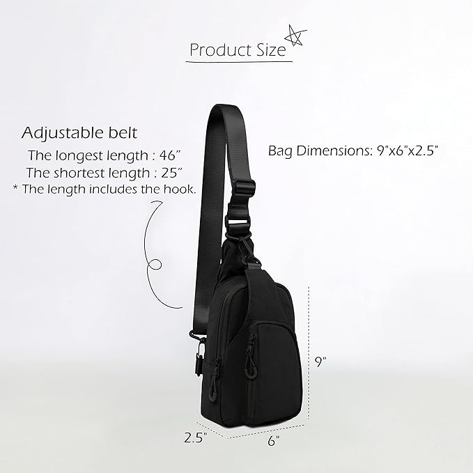 ODODOS Daily Sling Bag with Adjustable Straps Crossbody Chest Bag Lightweight Small Backpack for ... | Amazon (US)