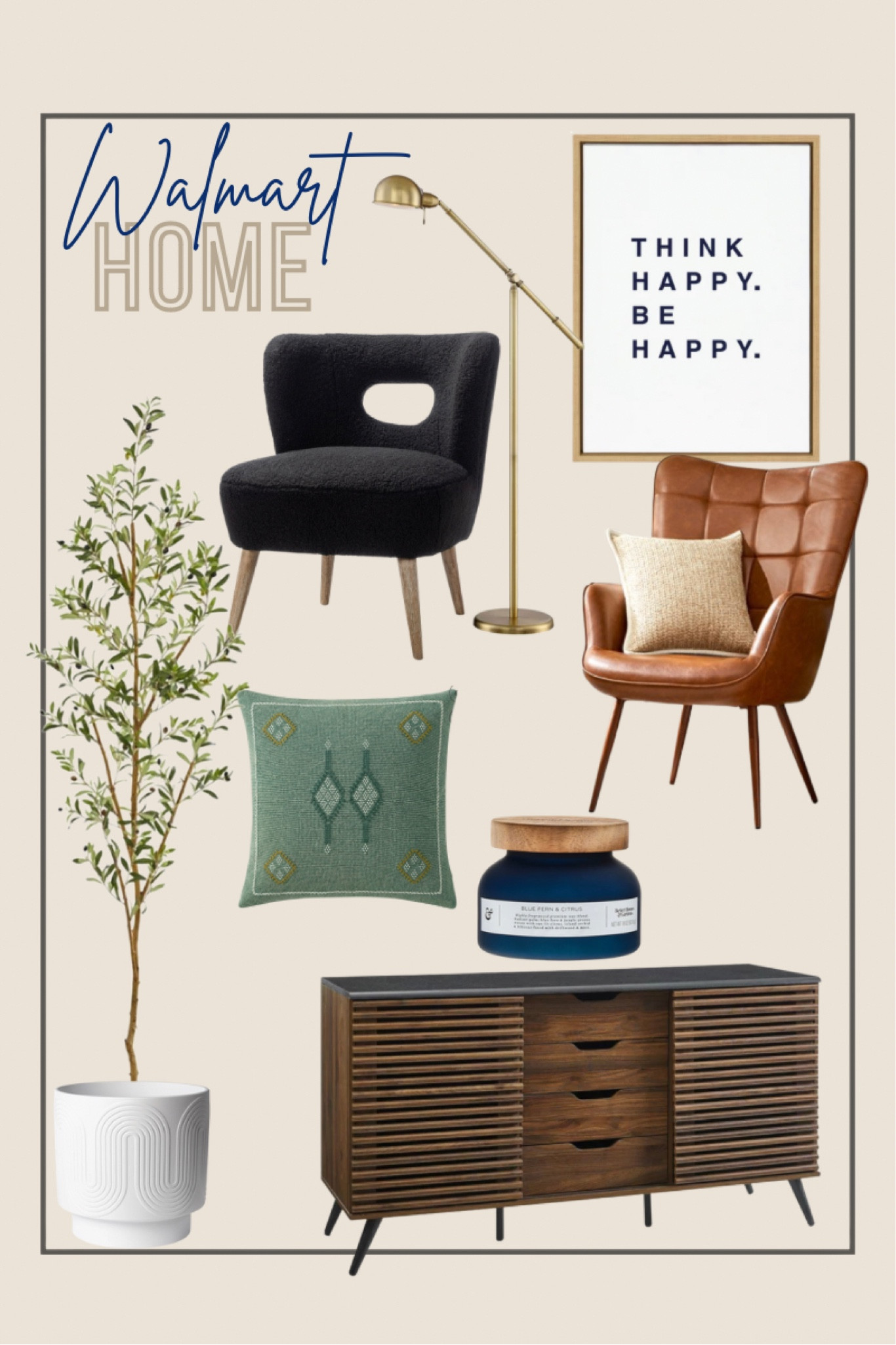 Walmart Home finds, home decor, olive tree, leather chair, candles 

#LTKunder50 #LTKstyletip #LTKhome