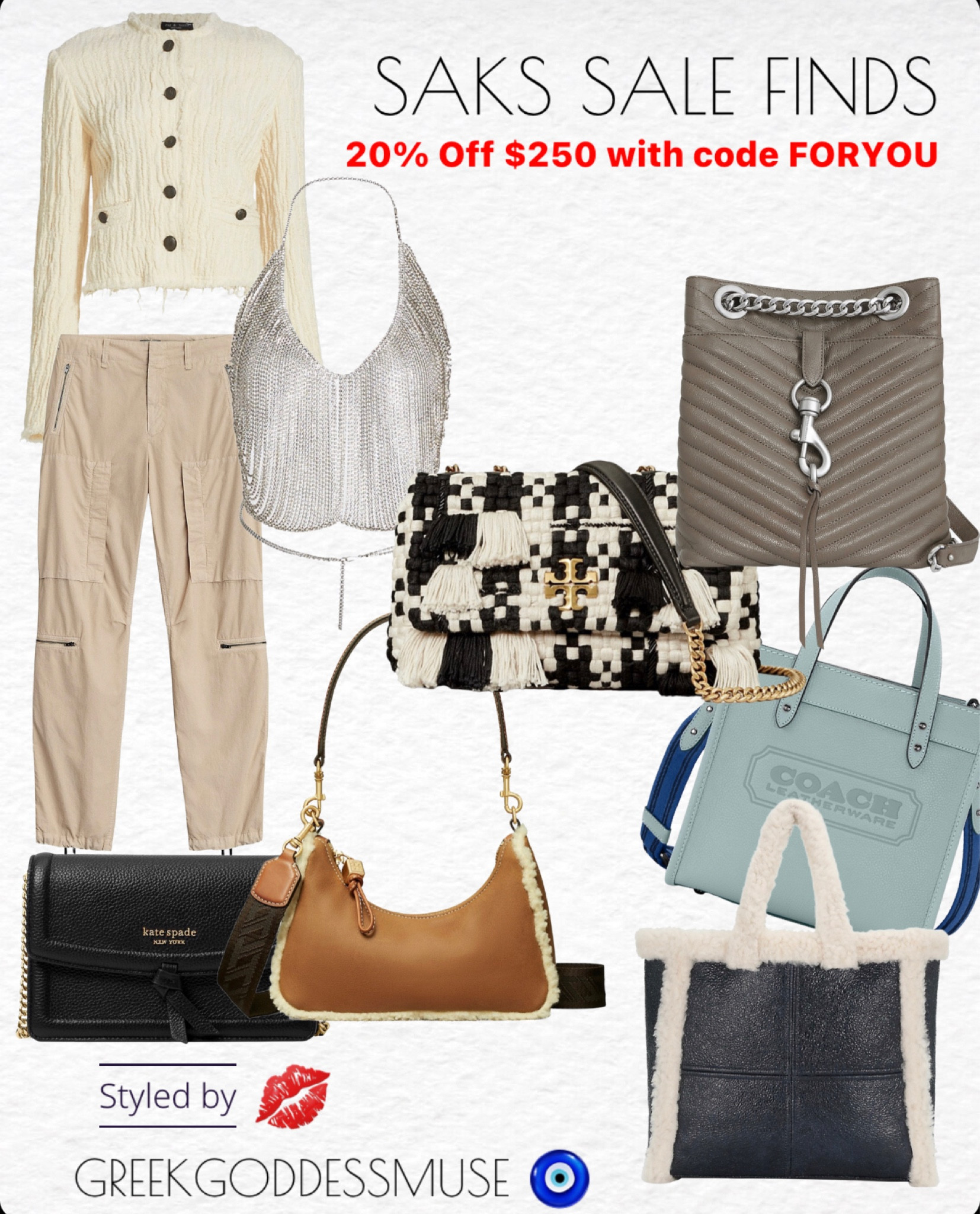 Save 20% for every $250 spend. 
SAKS SALE FINDS 💋
Use Code FORYOU 

#LTKitbag #LTKstyletip #LTKsalealert