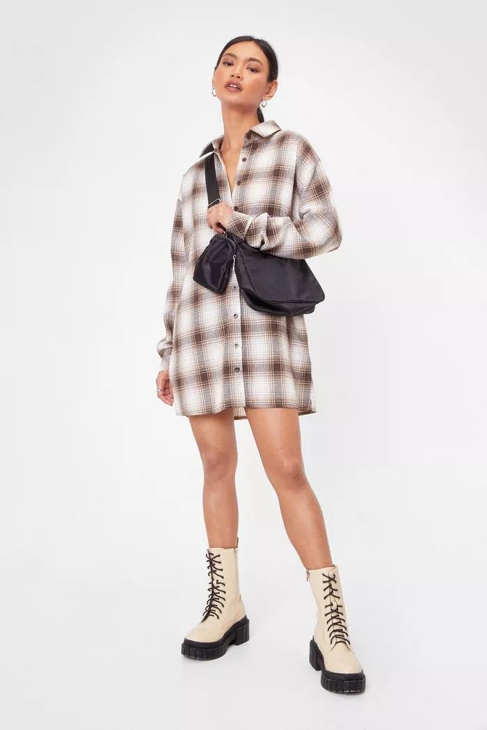 Oversized Plaid Shirt Dress | Nasty Gal (US)