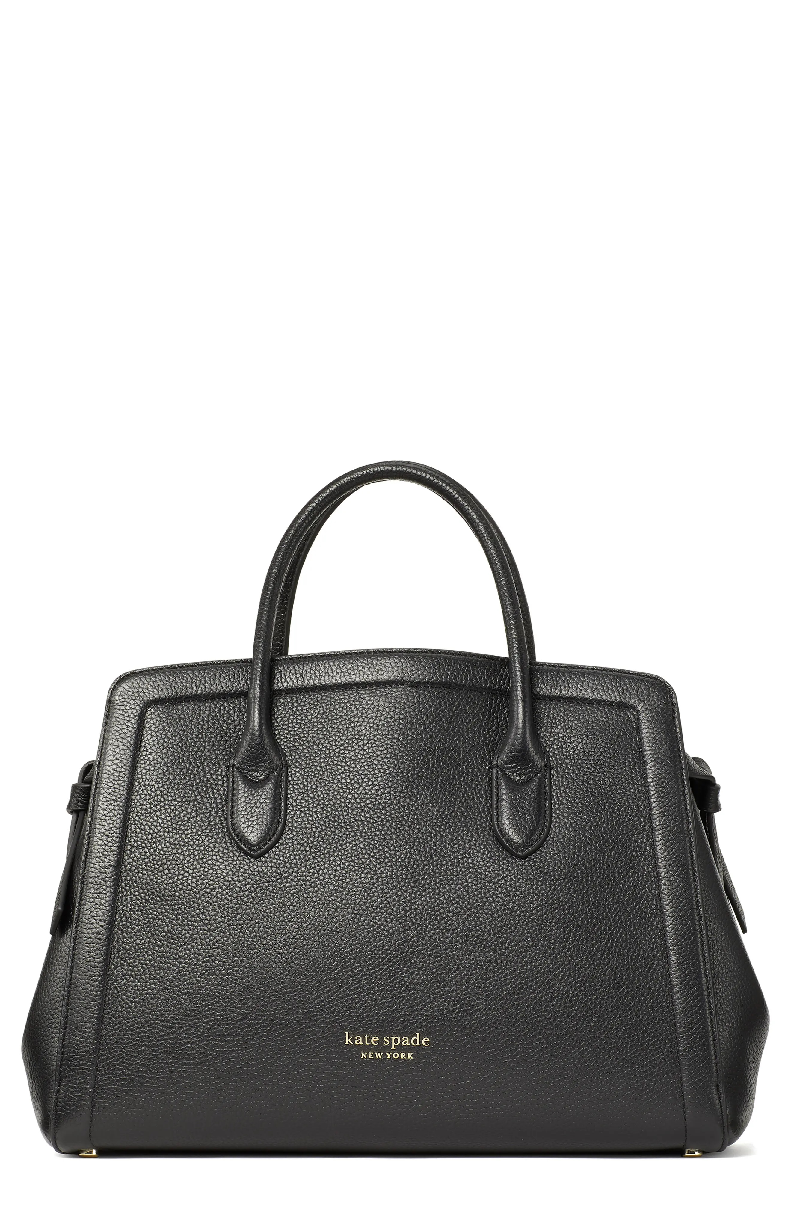 kate spade new york knott large leather satchel in Black at Nordstrom | Nordstrom