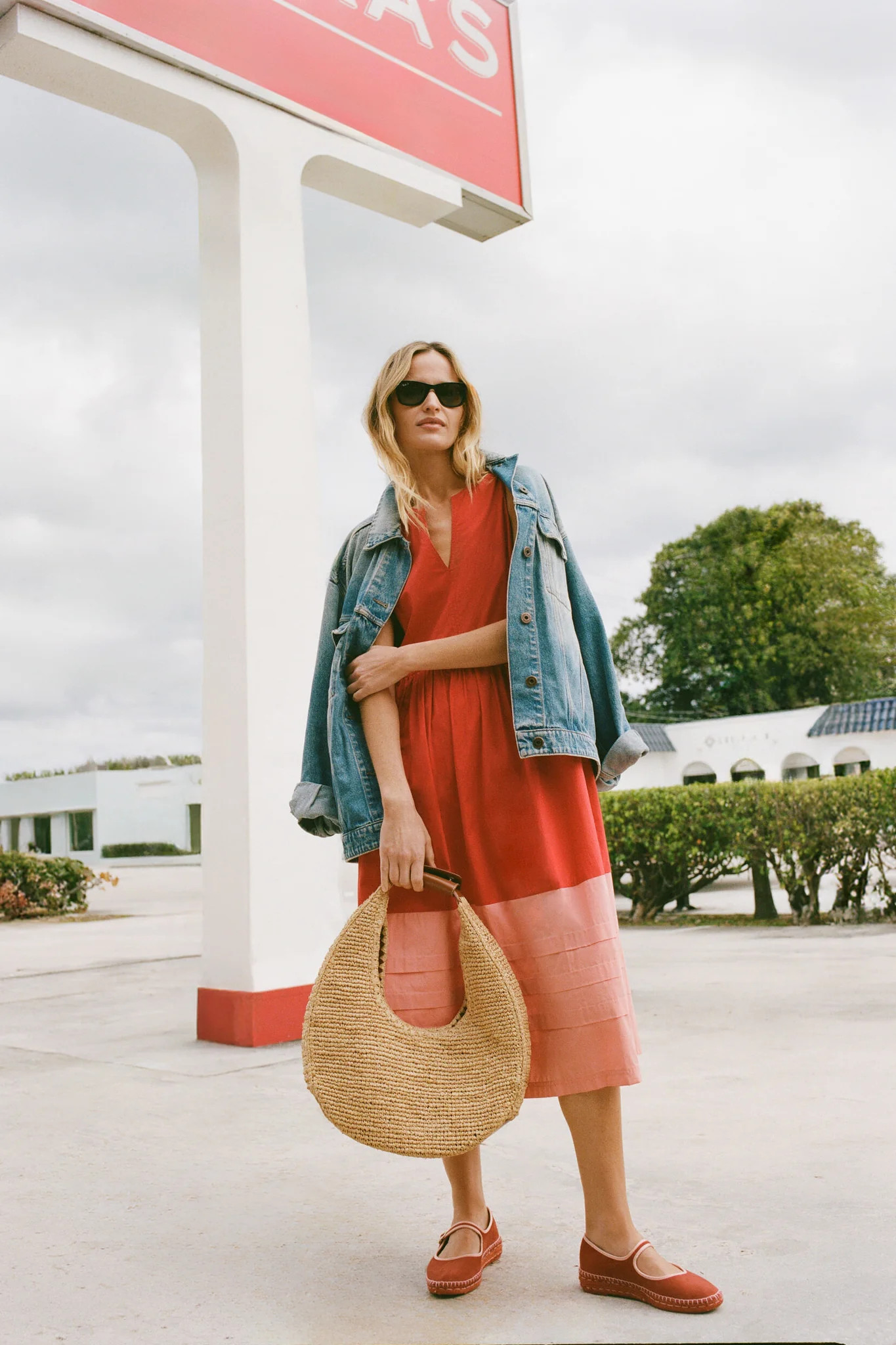 Poppy and Coral Colorblock Cotton Elsie Dress | Tuckernuck (US)