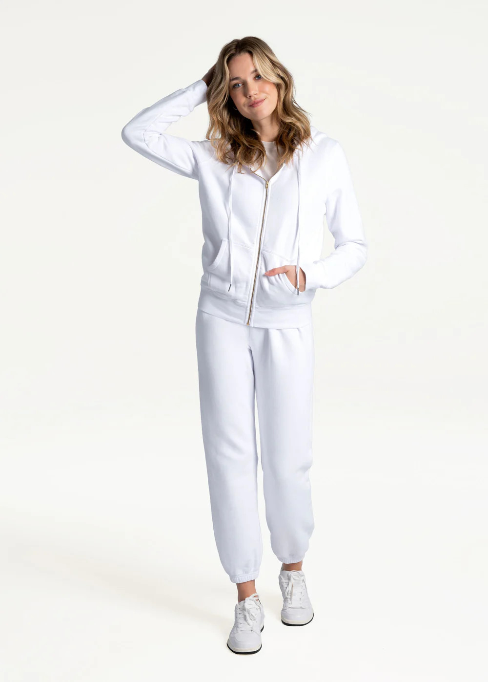 Lolë Edition Cotton Fleece Joggers -
    White | Lole Canada