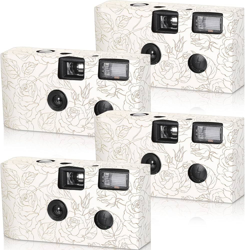 Zhengmy 4 Pack Disposable Camera for Wedding, 34mm Single Use with Flash and Hand Strap Cameras O... | Amazon (US)