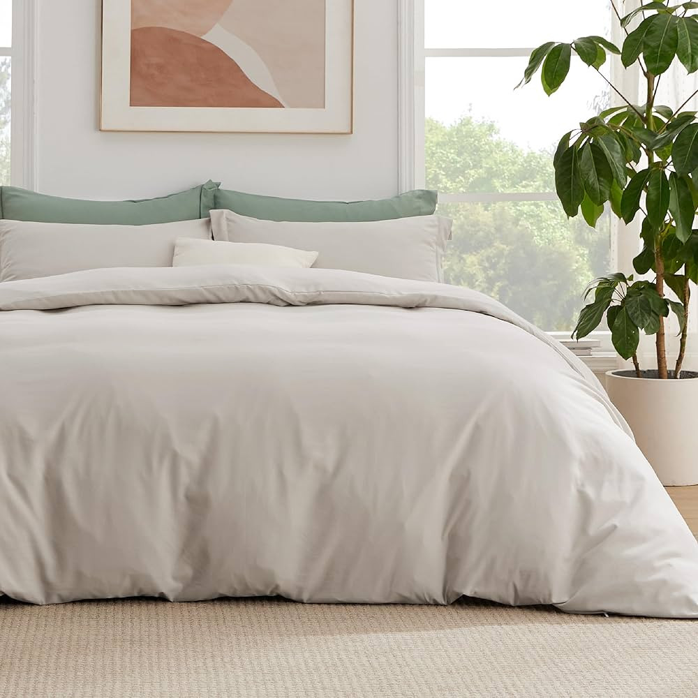 Bedsure Queen Duvet Cover Set with Fitted Sheet - Soft Double Brushed Linen Bedding Duvet Cover S... | Amazon (US)