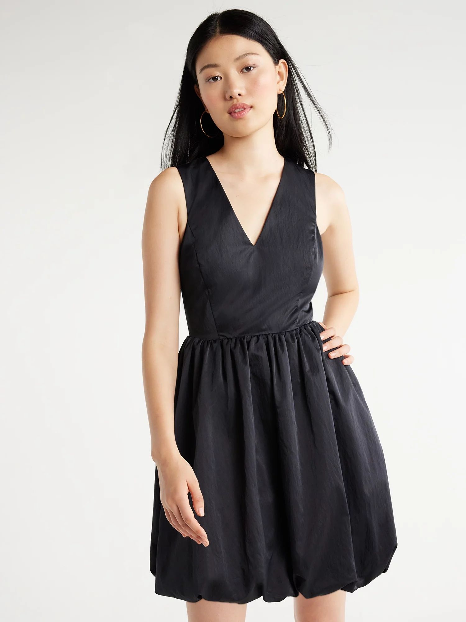 Scoop Women's Sleeveless V-Neck Balloon Mini Dress, Sizes XS-XXL | Walmart (US)