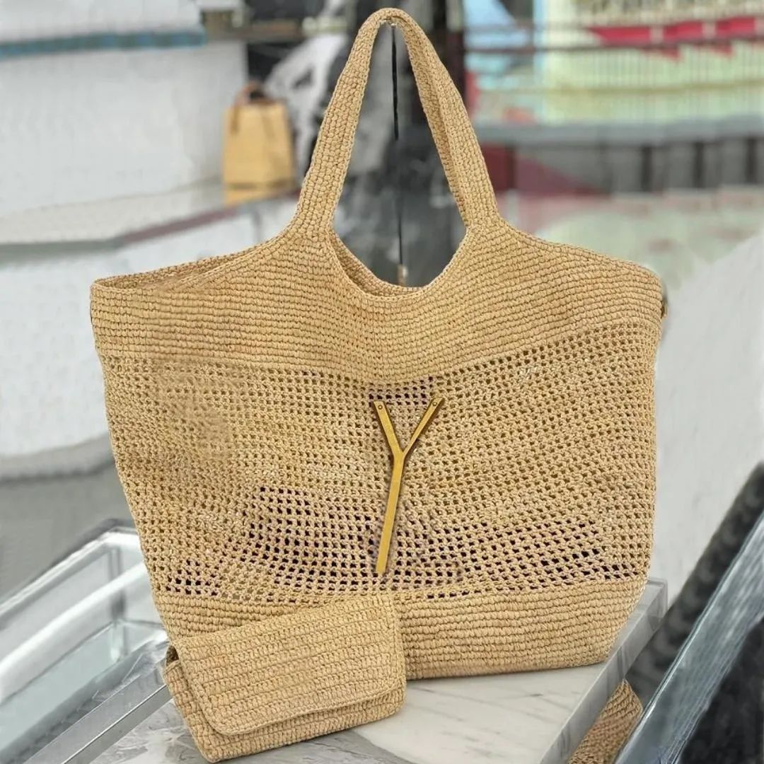 Icare Maxi Tote Bag Designer Bag Women Luxury Handbag Raffias Hand-Embroidered Straw Bag High Qua... | DHGate