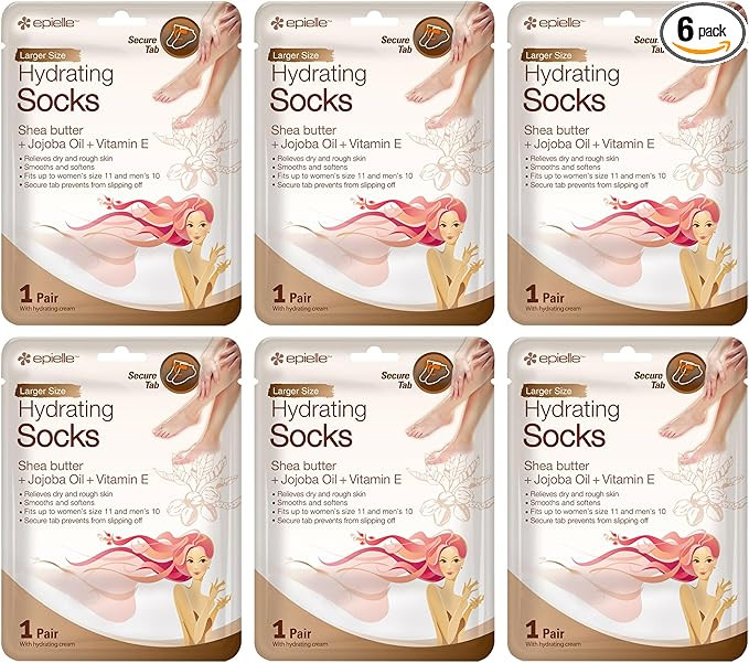 Epielle Hydrating Foot Masks (Socks 6pk) for foot cracked and dry heel to toe and callus Spa Mask... | Amazon (US)