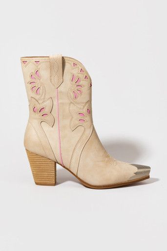 Dakota Stitched Leather Cowboy Boots | Francesca's