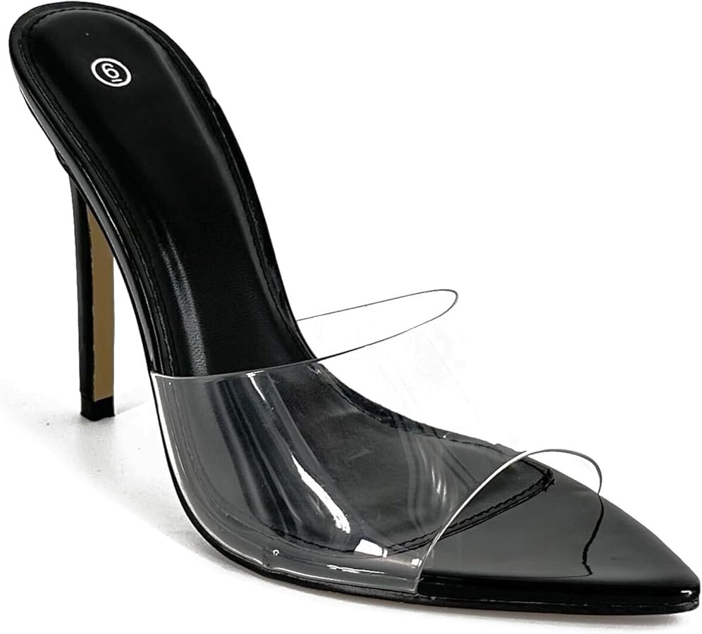 Paiyonan Clear Heels for Women Strap Transparent high Sexy Heel Womens Nude Block Heals Shoes her... | Amazon (US)