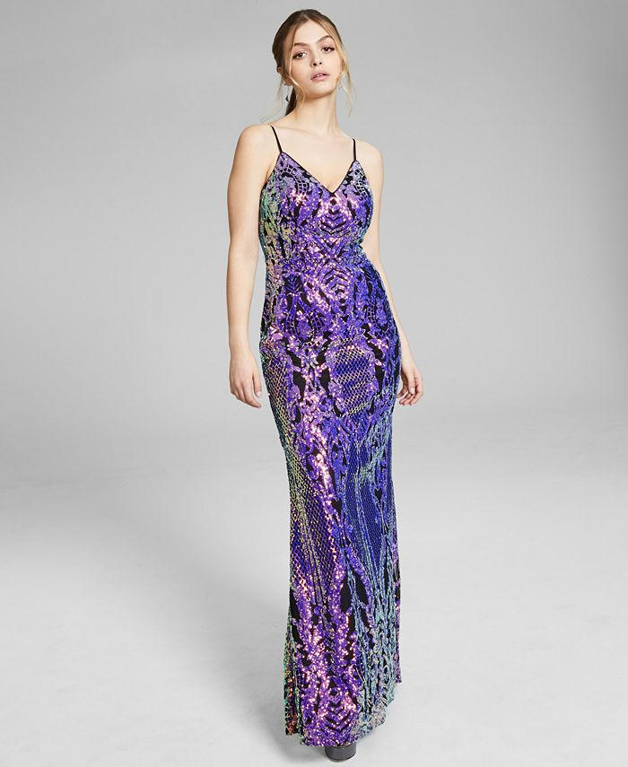 City Studios Juniors' Sequin Gown & Reviews - Dresses - Juniors - Macy's | Macys (US)