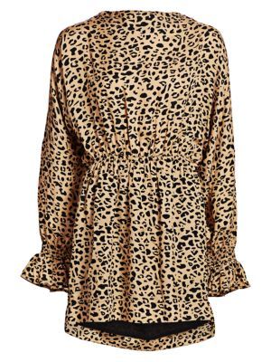 It Take a Family Aemiley Leopard Open-Back Dress | Saks Fifth Avenue