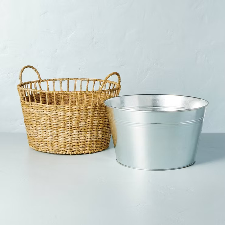Woven Beverage Tub with Metal Liner - Hearth & Hand™ with Magnolia | Target