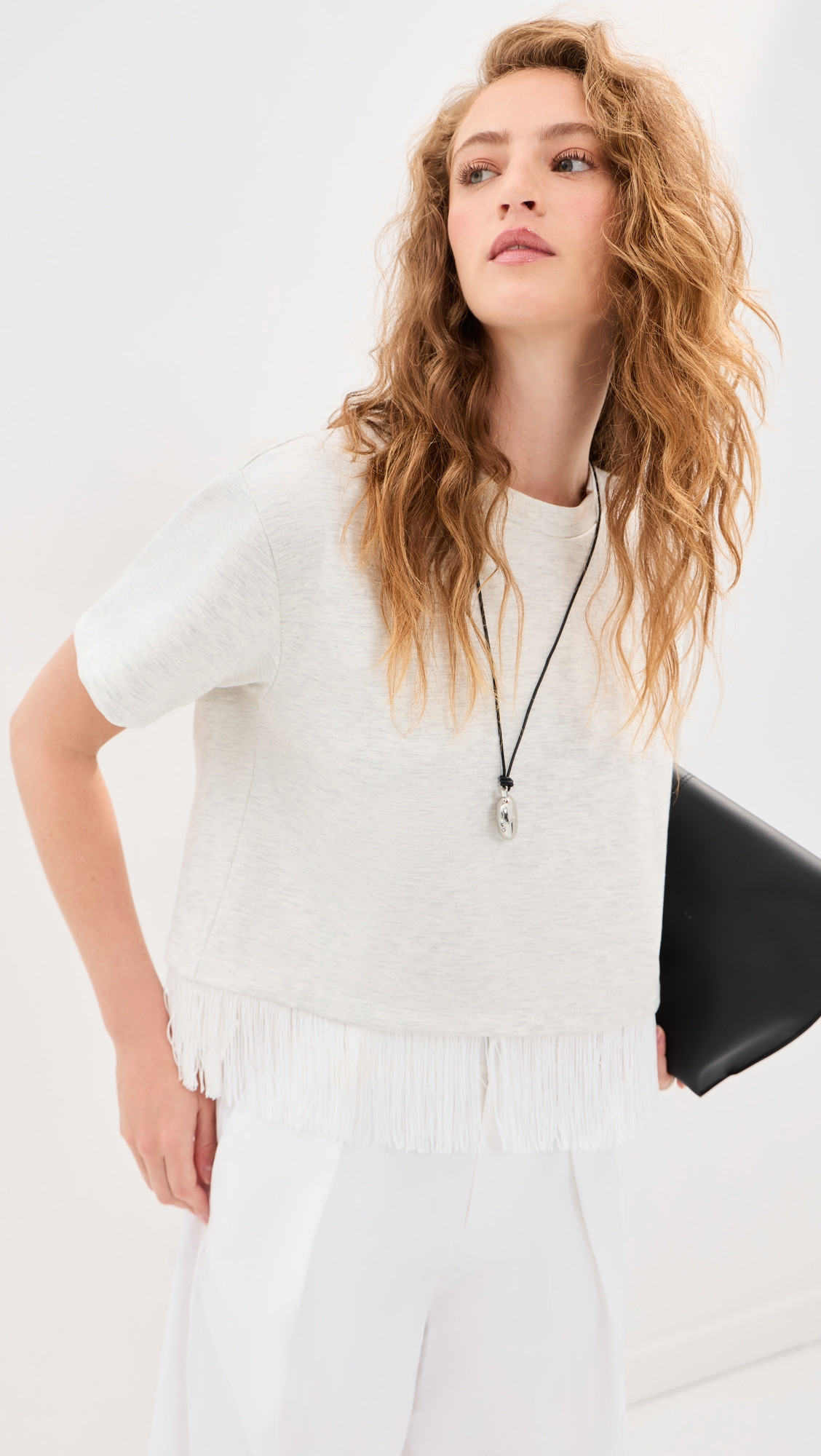 LE BOP Fringe Hazel Tee Black XXS | Shopbop