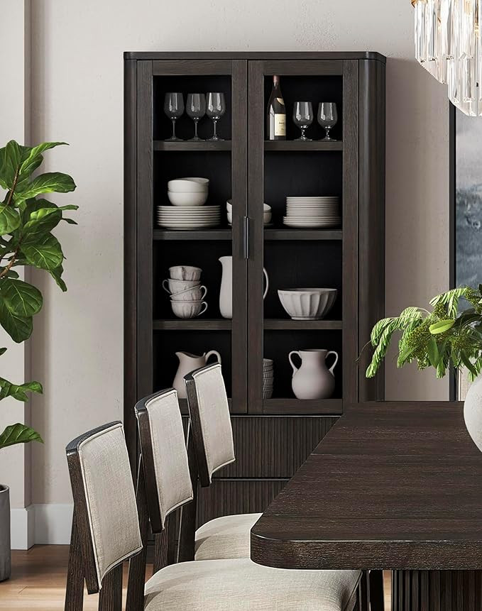 Martin Furniture Contemporary Style, Wood Dining Display Cabinet, Dining Storage Cabinet, Fully A... | Amazon (US)